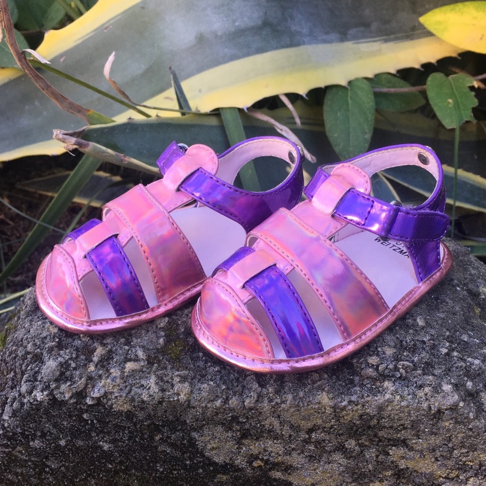 Stuart Weiztman Purple and Pink Sandals